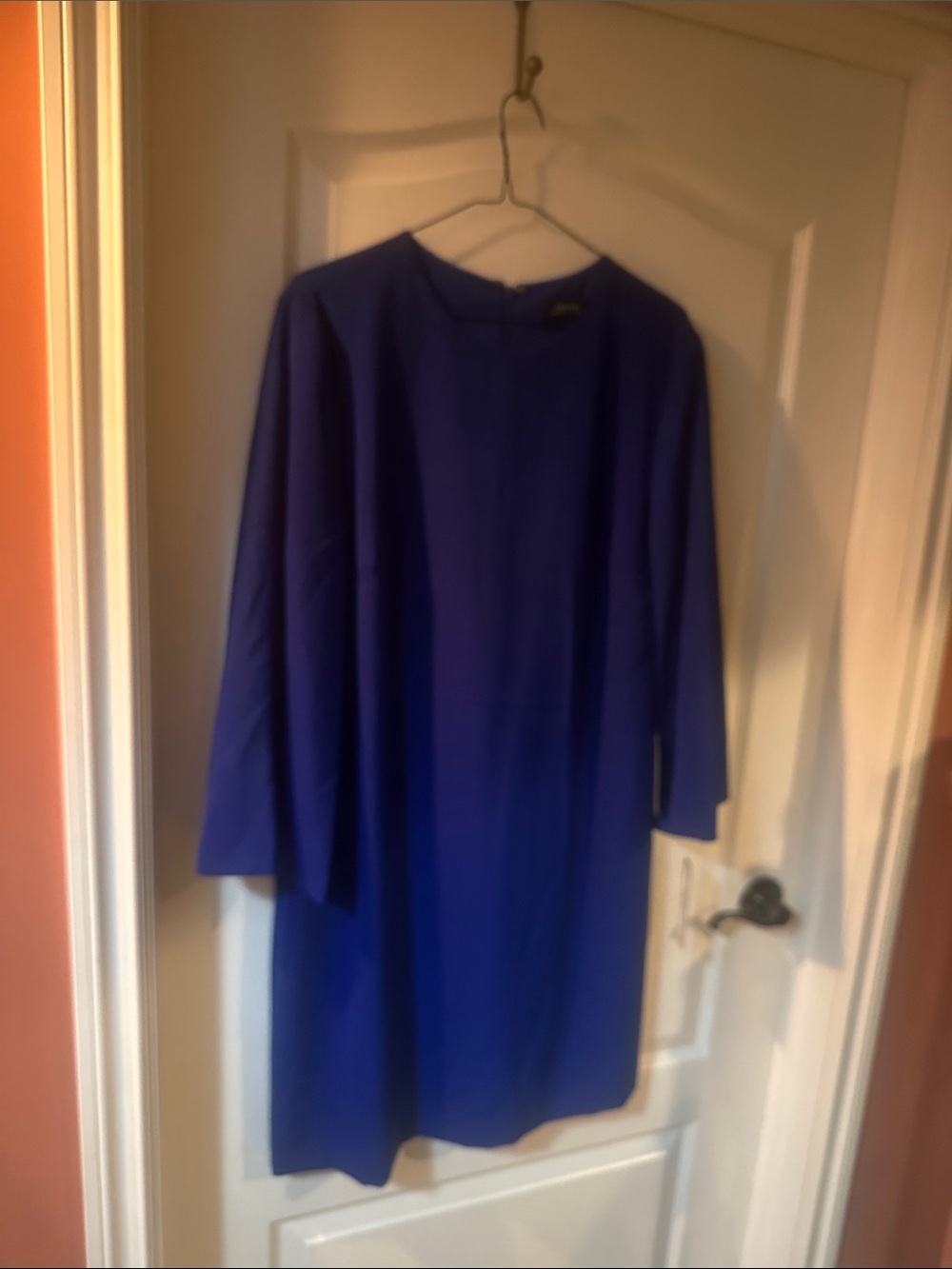 Tahari Cobalt Blue Long-Sleeve Shift Dress